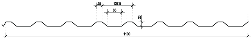Profil vala za trapezni lim T20