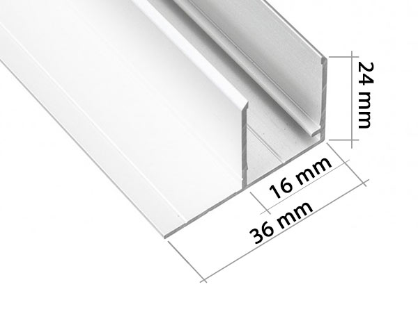 Aluminijski F profil za spajanje polikarbonatnih ploča