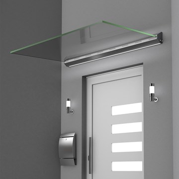 Slika Staklena nadstrešnica za vrata HD LED