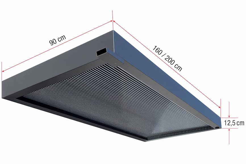 Detaljni prikaz: BS 3D-Line nadstrešnica, ALU konstrukcija + Zebra Lexan ploče
