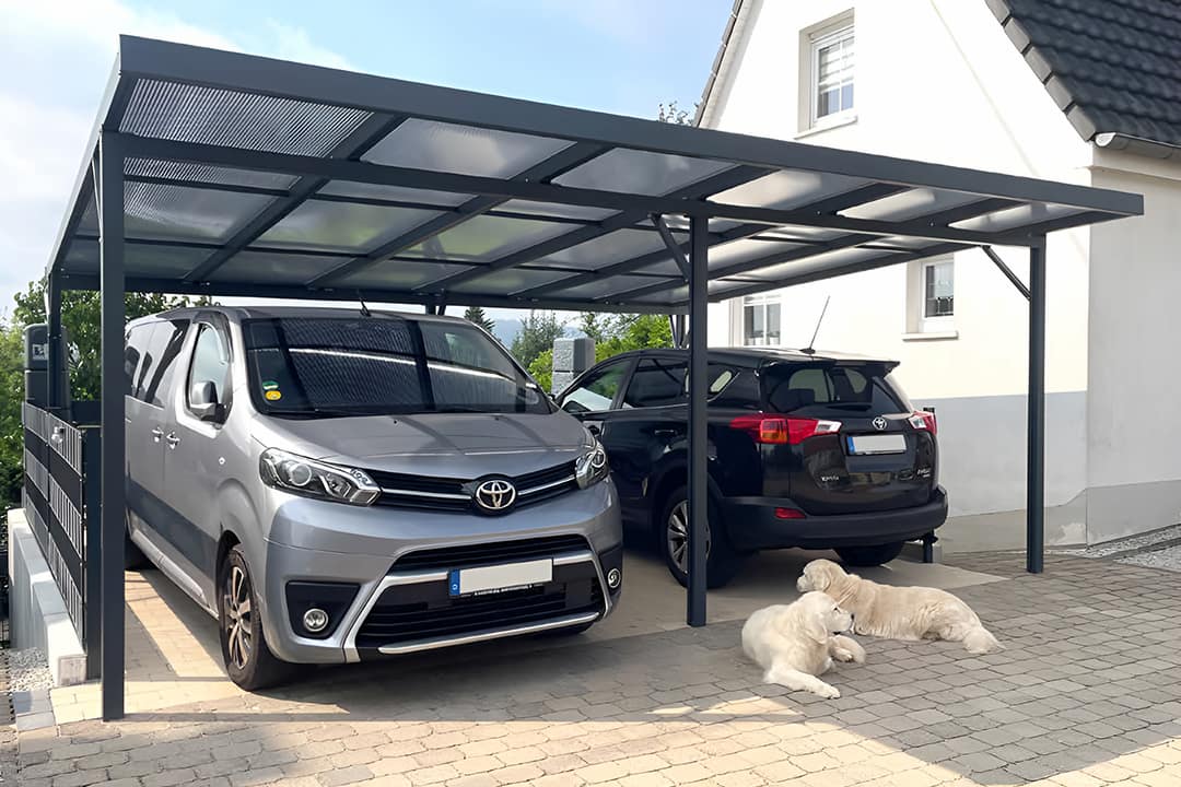 Slika Dvostruka auto nadstrešnica Premium