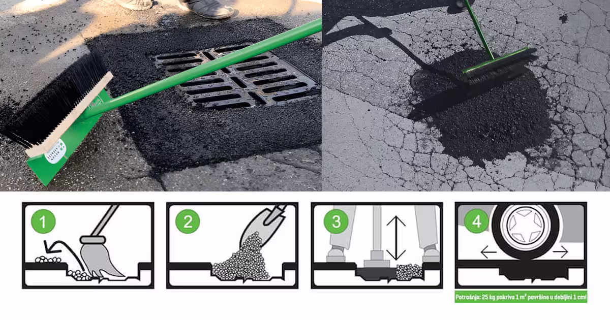 Hladni asfalt u vrećama omogućuje brze popravke prilaza i dvorišta